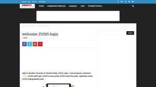 welcome: ZUSIS login - - Tanzania Student Portal