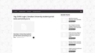 ZUSIS Login| Zanzibar University student portal-www ... - Campus Gist