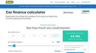 Car finance calculator - Zuto