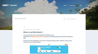 Where is my Ride History? - Zwift Support
