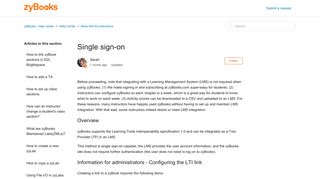 Single sign-on – zyBooks - Help center - Zendesk