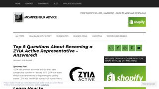 Top 8 Questions About Becoming a ZYIA Active Representative ...