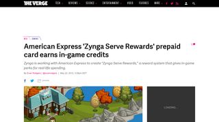 American Express 'Zynga Serve Rewards' prepaid card earns in-game ...