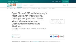 Zype Closes 2018 with Industry's Most Video API Integrations, Driving ...
