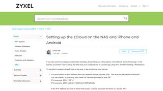 Setting up the zCloud on the NAS and iPhone and Android – Zyxel ...