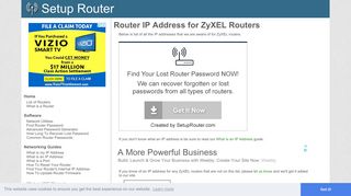 Default router IP addresses for ZyXEL routers. - SetupRouter