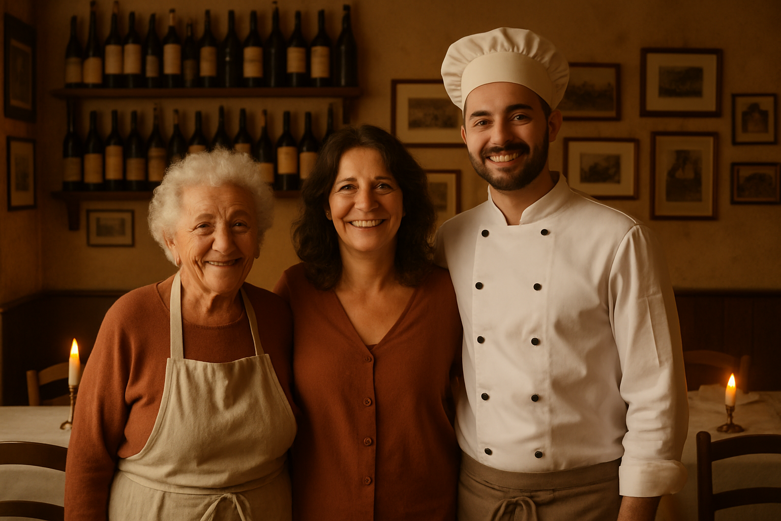 The Ricci family — Giulia, Maria, and Marco