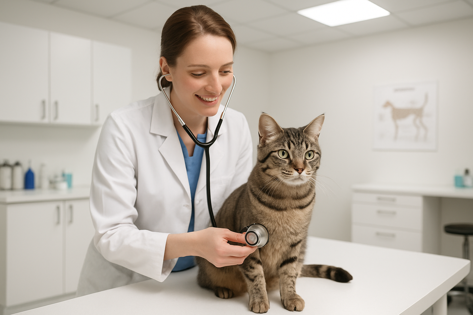Wellness exam for a cat