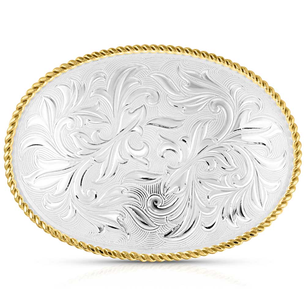 Classic Western Two-Tone Initial Belt Buckle