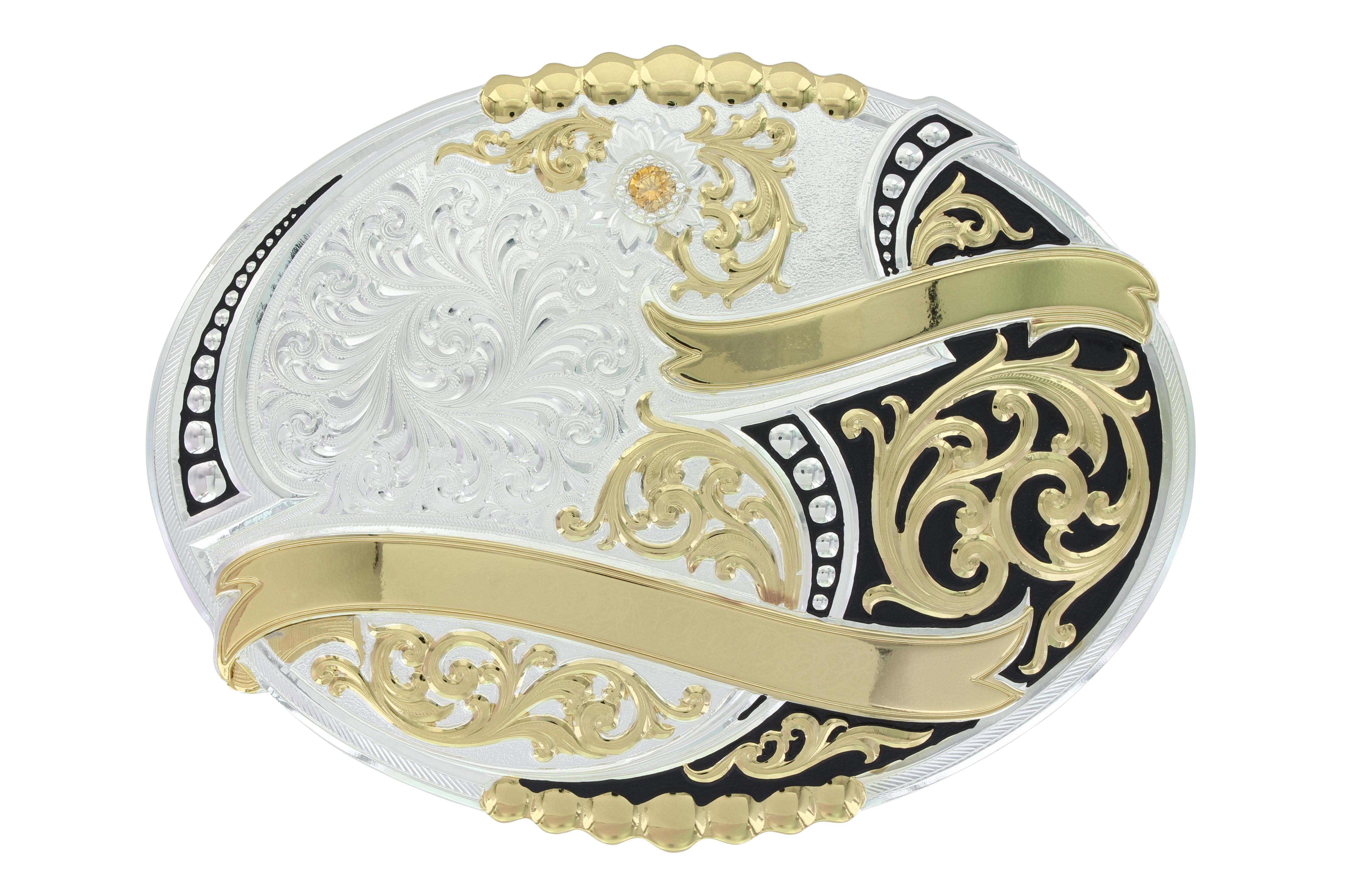 Sand Springs Two Tone Trophy Buckle