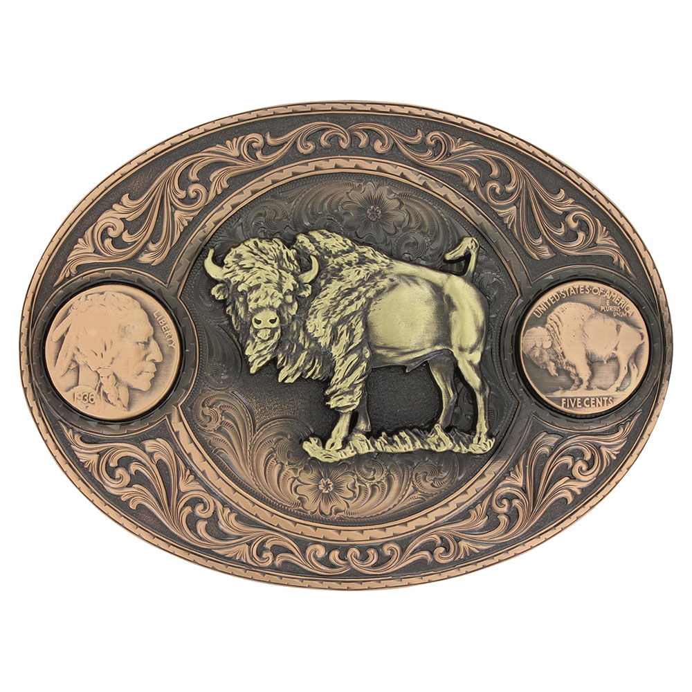 Miner's Buffalo Indian Head Nickel Belt Buckle with Buffalo