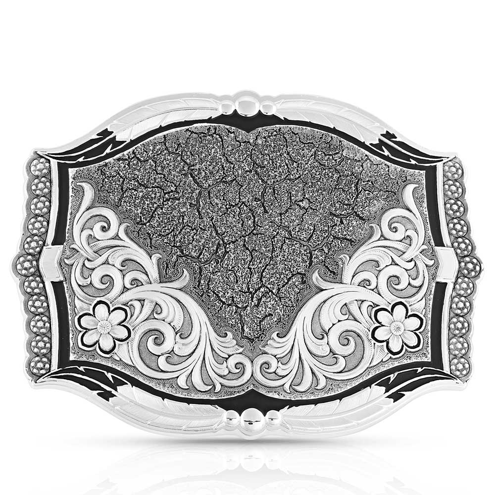 Cracked Earth Monochrome Custom Buckle