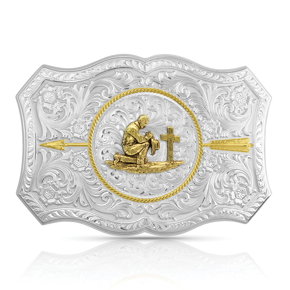 Oval Praying Cowboy Buckle