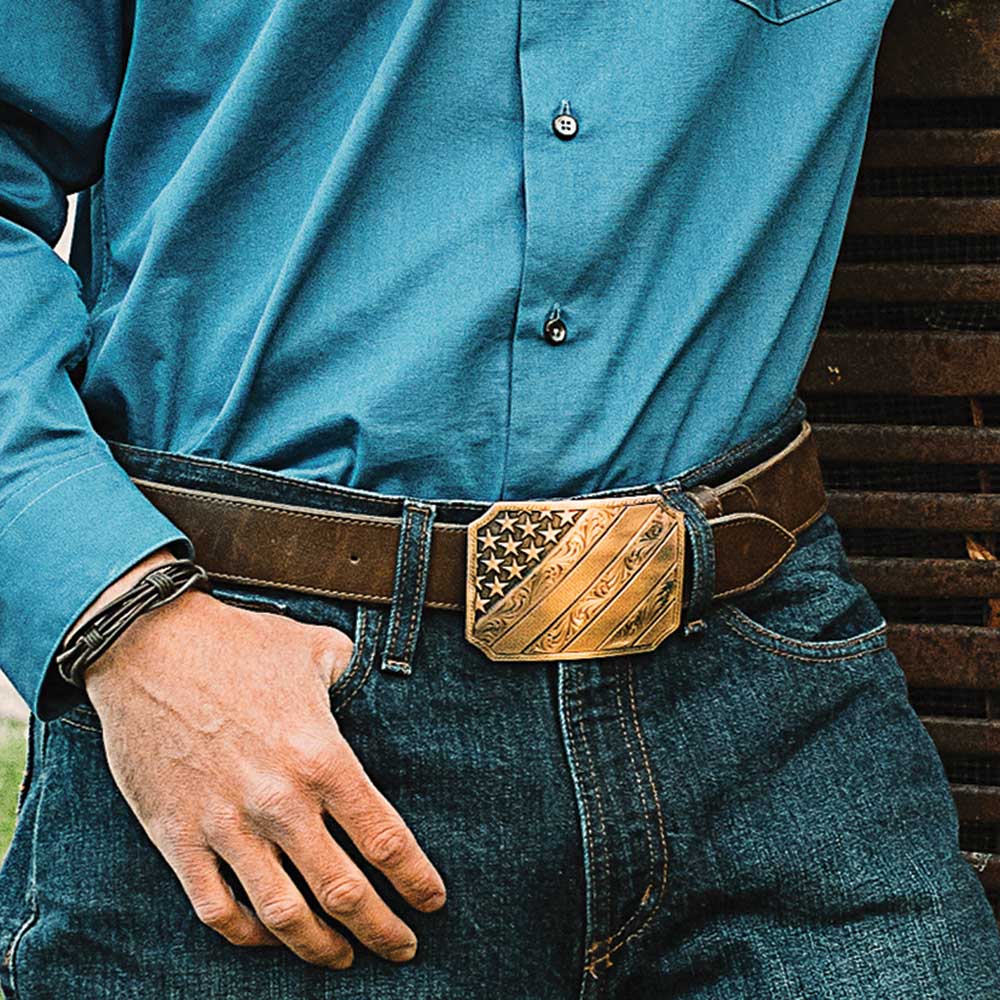 Faded Glory Flag Buckle | Montana Silversmiths