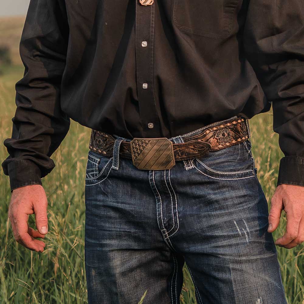 Faded Glory Flag Buckle | Montana Silversmiths