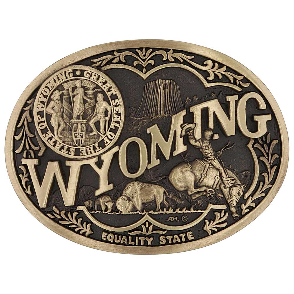 Wyoming State Heritage Attitude Buckle