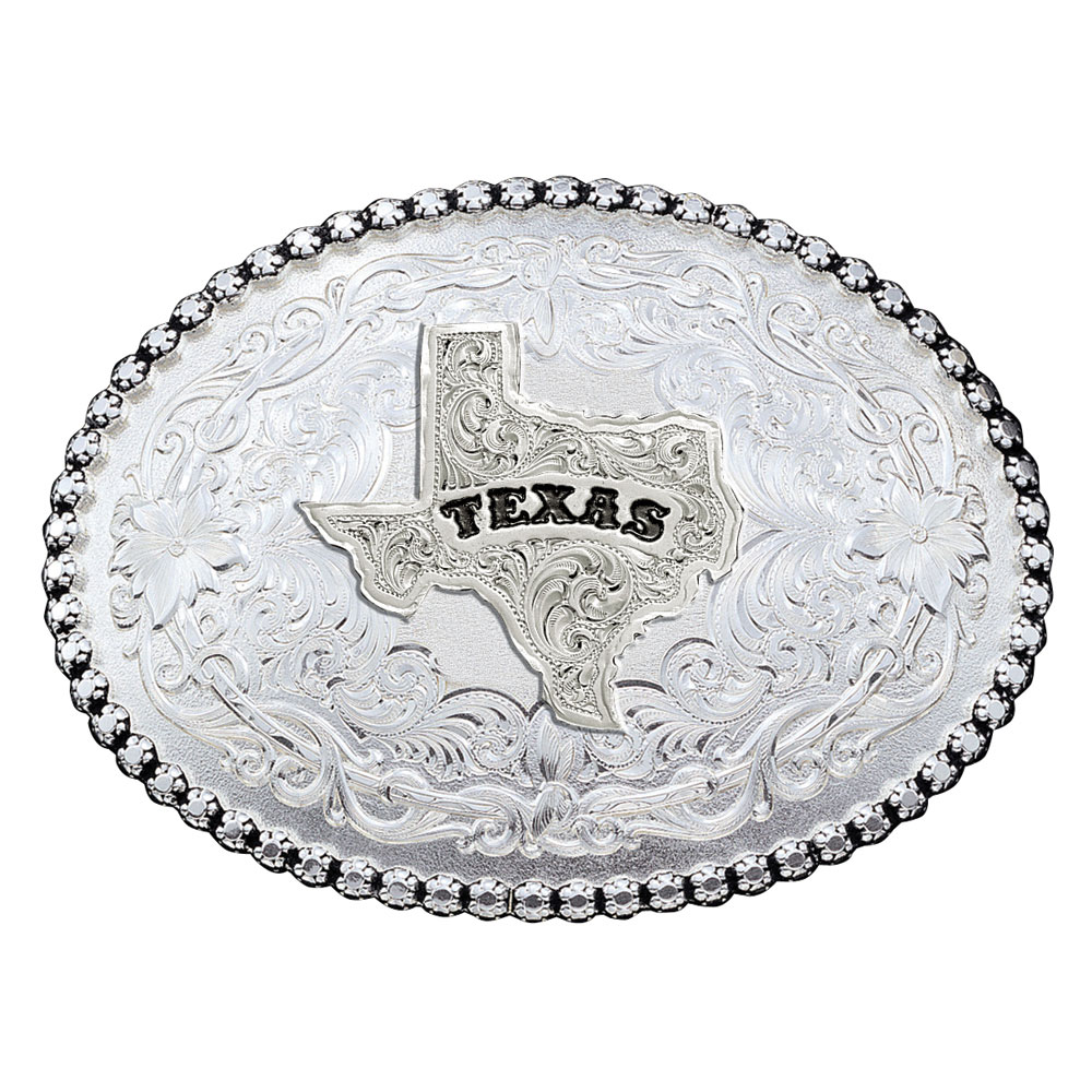 Antiqued Silver 6189 Series Texas State Western Belt Buckle