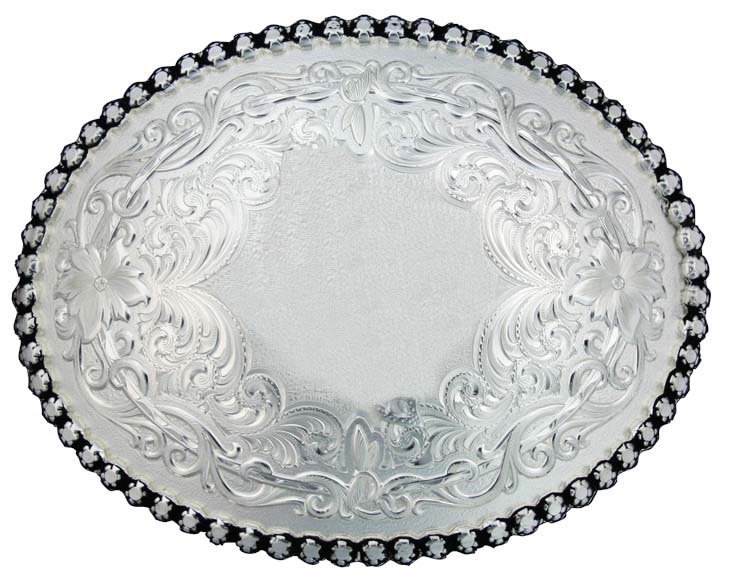 Antiqued Silver Buckle with Berry Trim (4