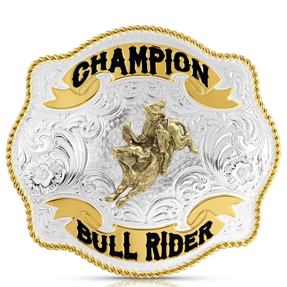 Scalloped Champion Bullriding Belt Buckle