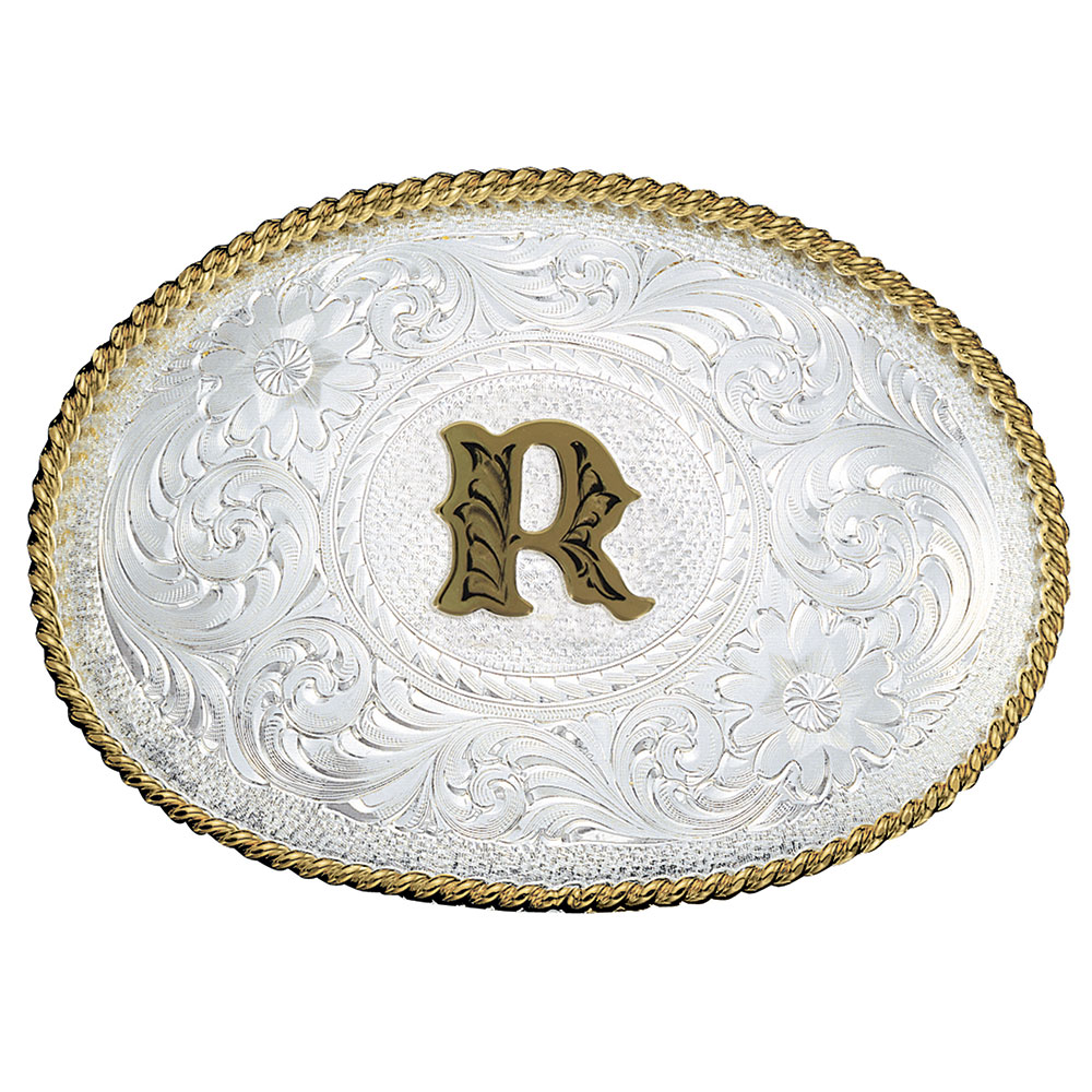 Gold and Silver Star Inlay Belt Strap with Buckle – Double R Brand