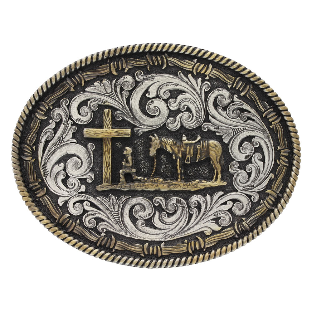 Classic Western Two-Tone Initial Belt Buckle