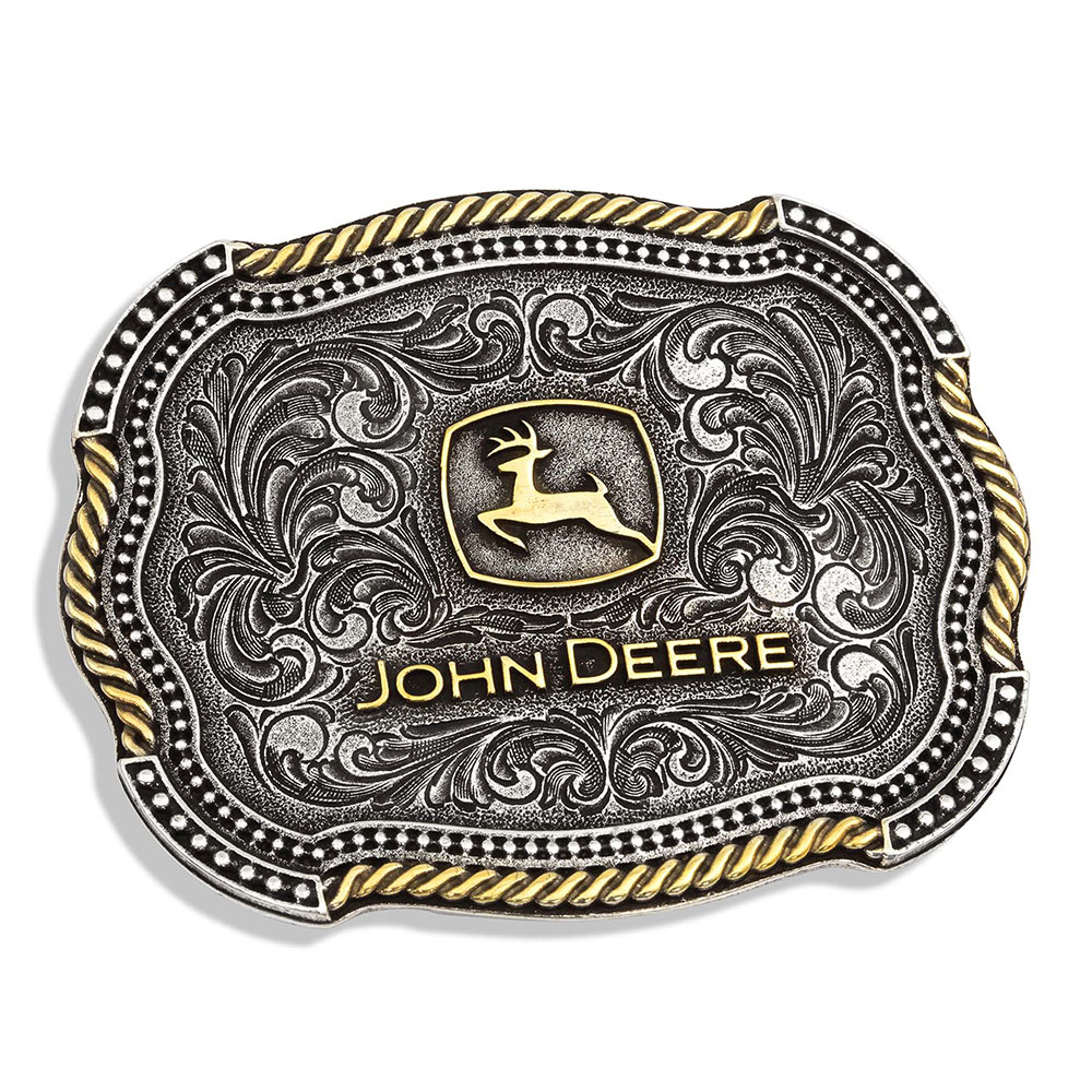 John Deere Scalloped Duo Attitude Buckle Montana Silversmiths