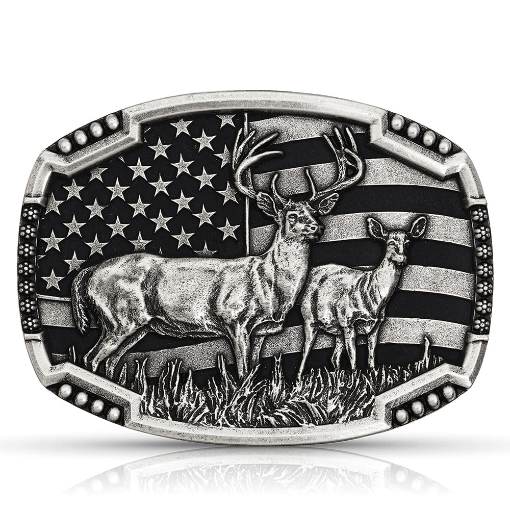 Matched Pair Deer Buckle Montana Silversmiths