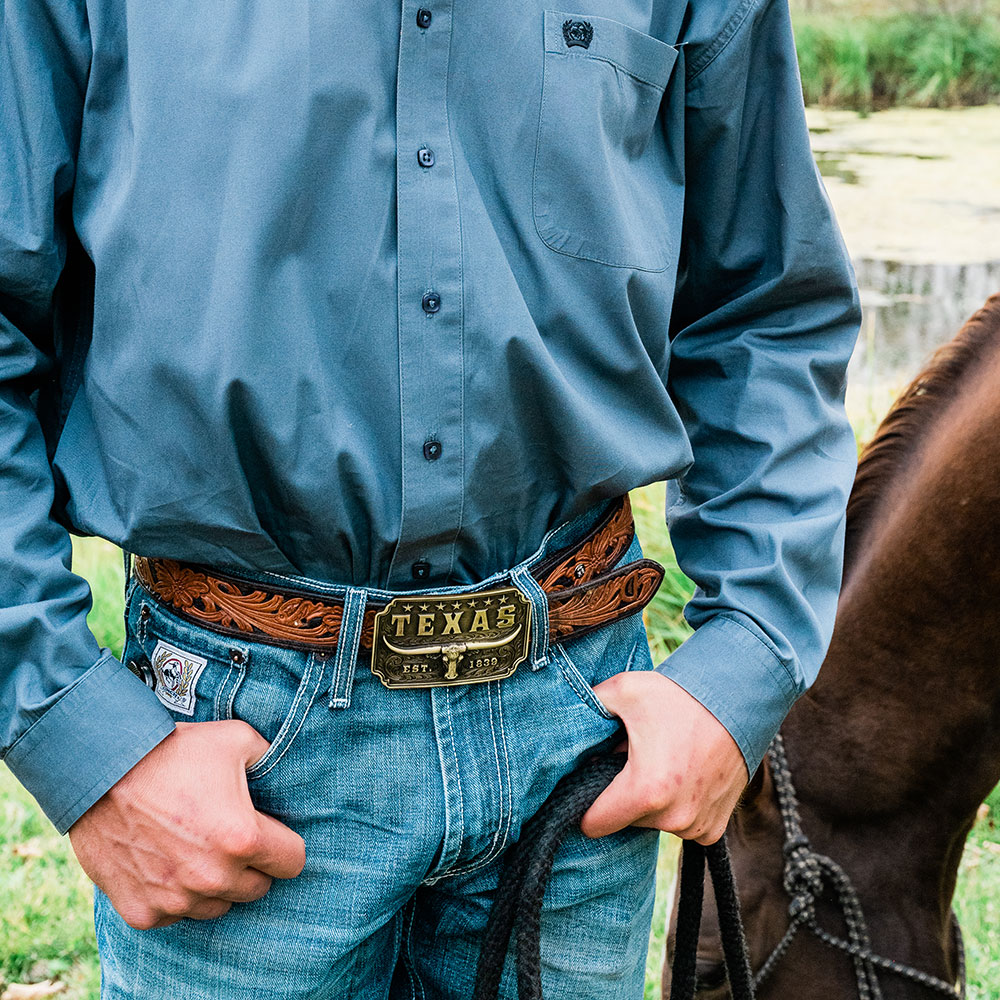 Classic Texas Longhorn Attitude Buckle | Montana Silversmiths