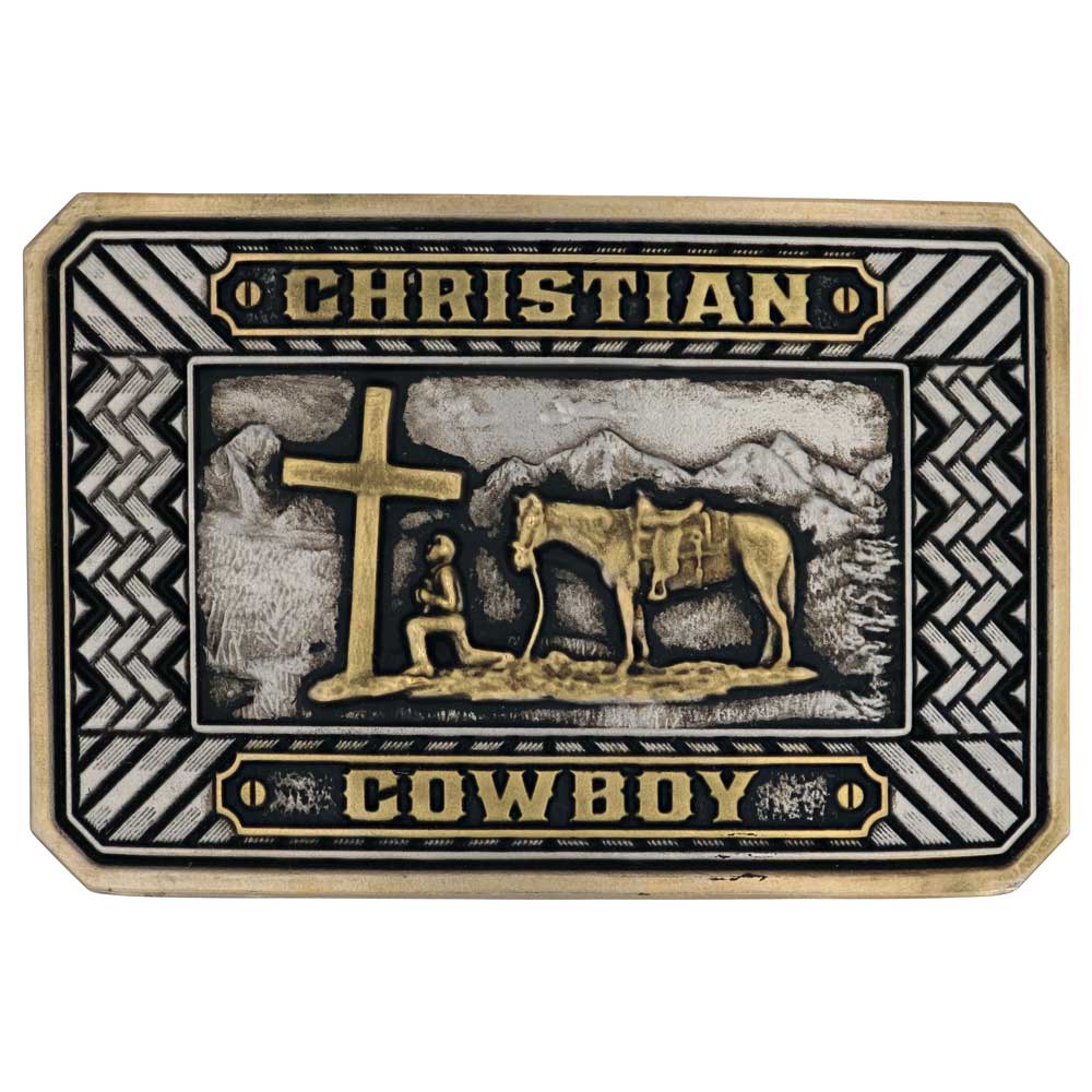 Beaming Christian Cowboy Attitude Buckle