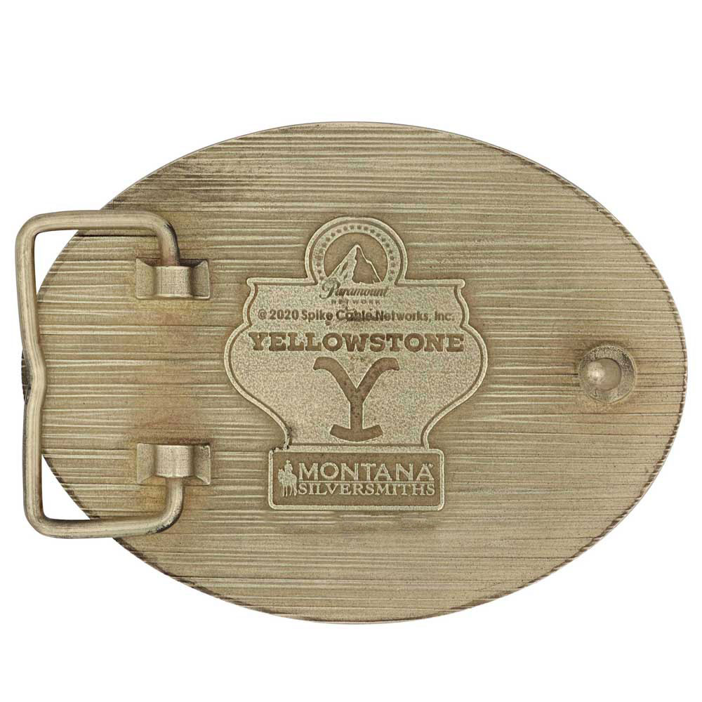 The Yellowstone Y Filigree Oval Belt Buckle
