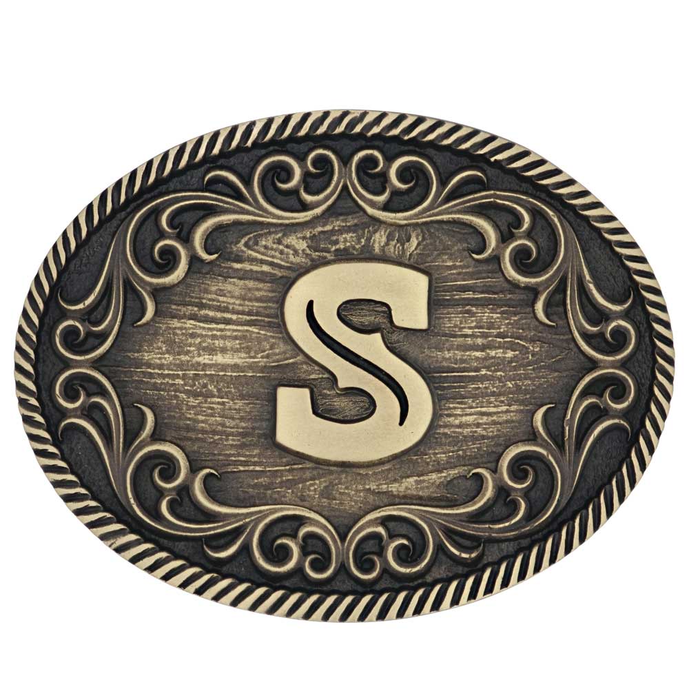 Filigree Initial S Attitude Belt Buckle