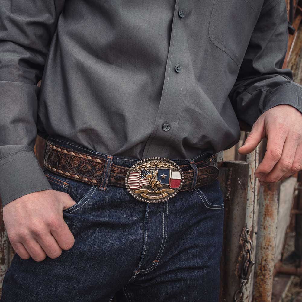 The Republic of Texas Silver-Tone Belt Buckle