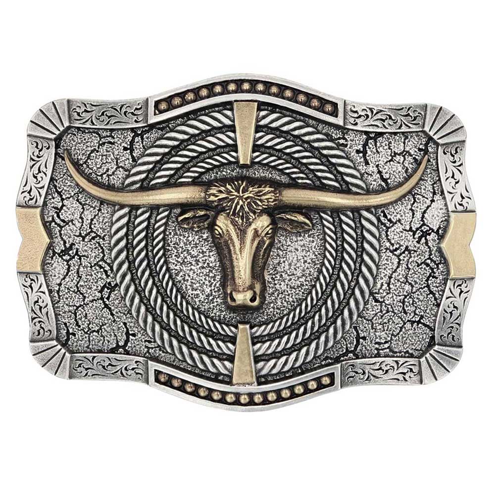 Ropin' Ready Longhorn Attitude Buckle | Montana Silversmiths