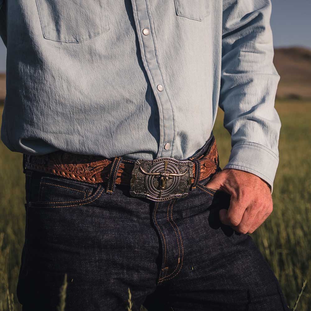 The Longhorn Rancher 3/4 Buckle Set – Vogt Silversmiths