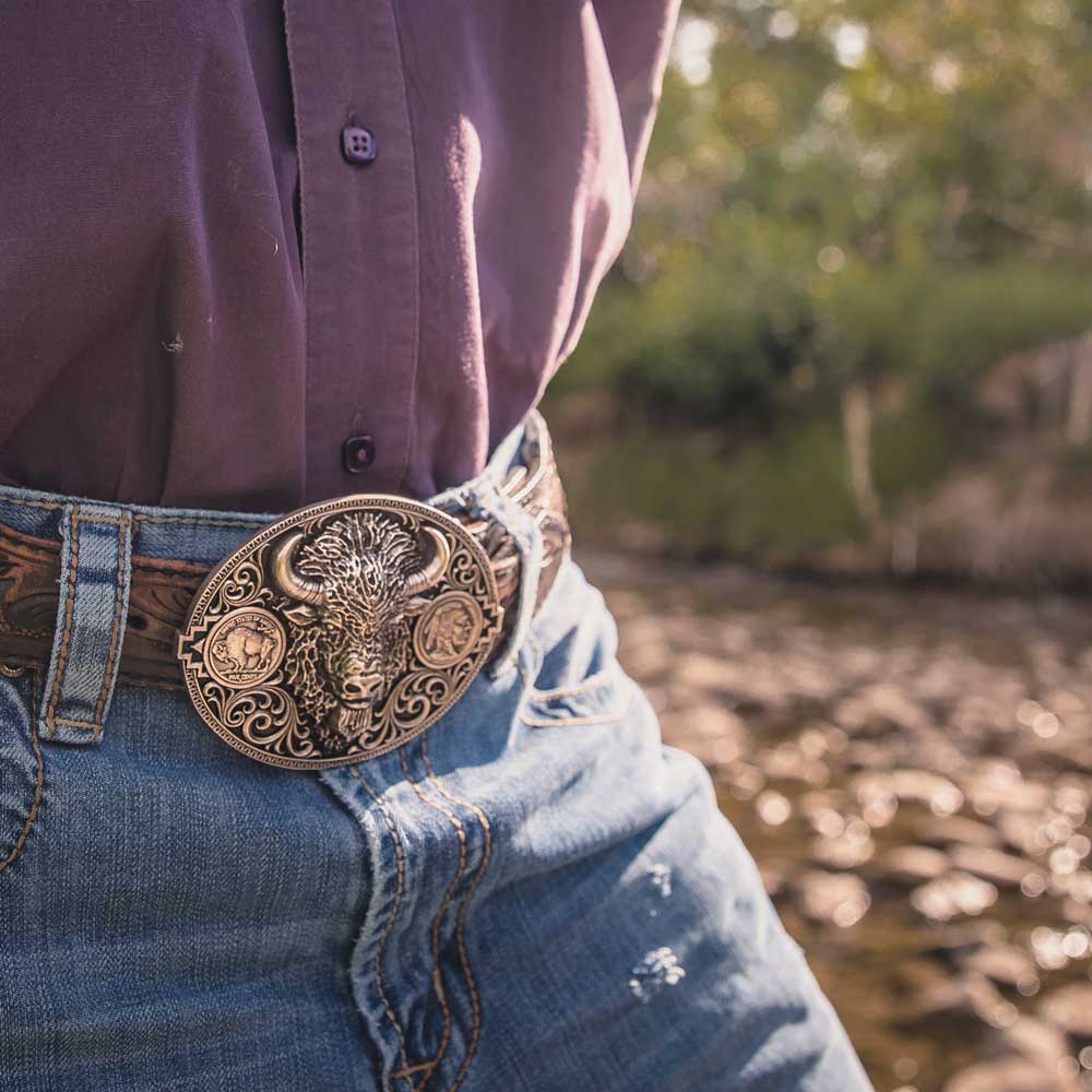 real cowboy belt buckles