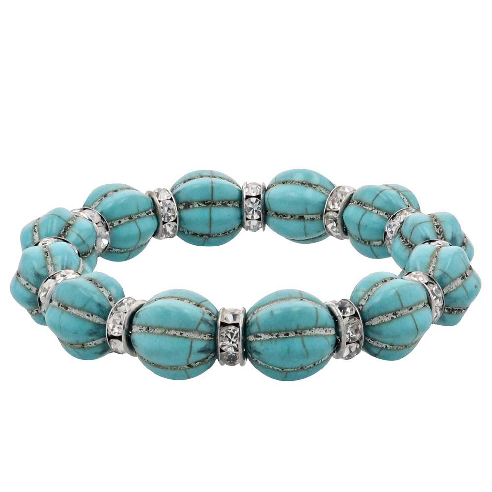 Glitter and Earth Turquoise Beaded Attitude Bracelet