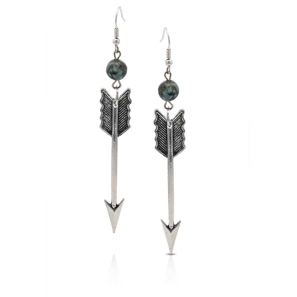 Pointed West Turquoise Arrow Attitude Earrings