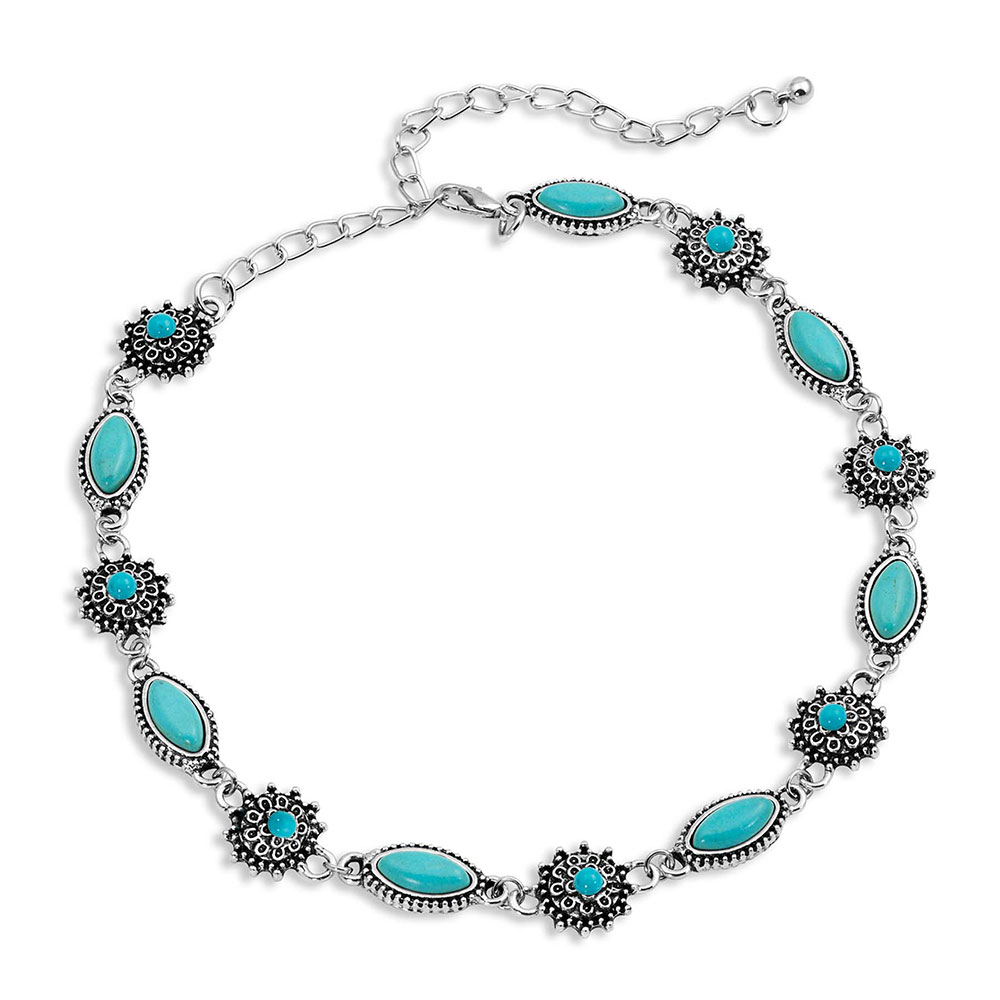 Turquoise Filigree Choker Necklace Attitude Jewelry