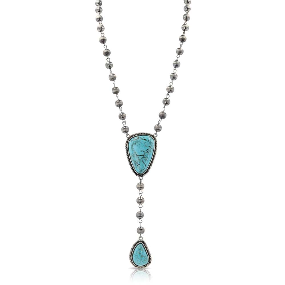 Stunning Turquoise and Silver Bead Necklace