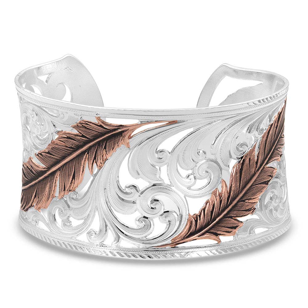 Heavenly Whispers Feather Cuff Bracelet