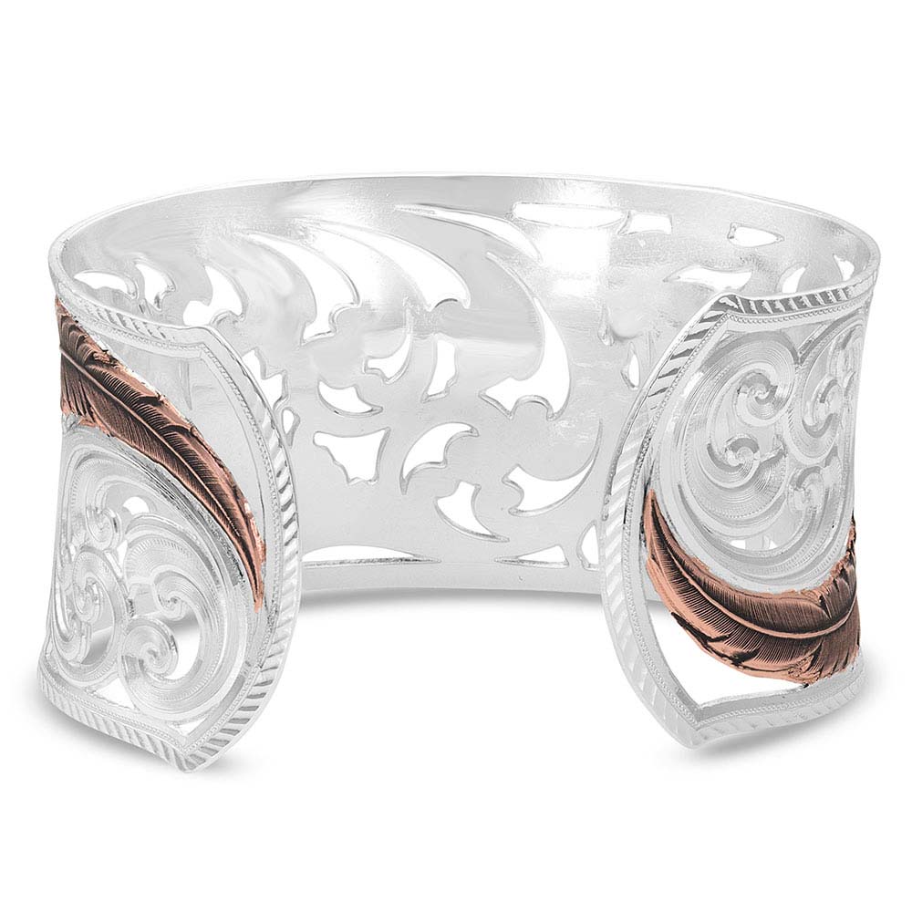 Heavenly Whispers Feather Cuff Bracelet