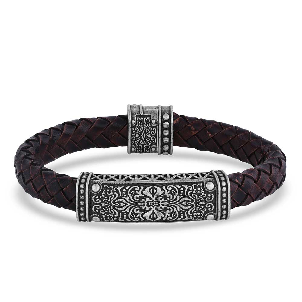Silver Artistry Leather Bracelet
