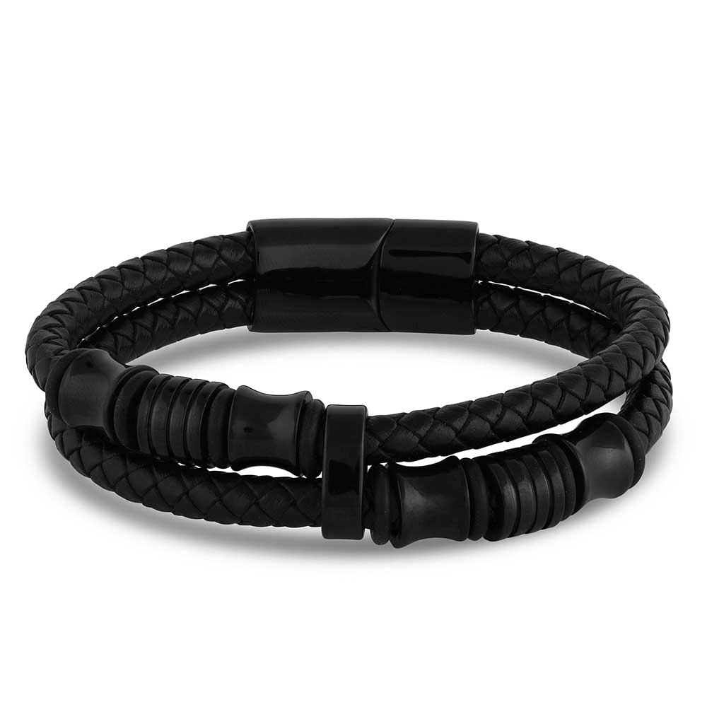 Leatherman Black Leather Bracelet