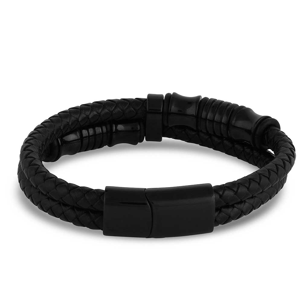 Leatherman Black Leather Bracelet