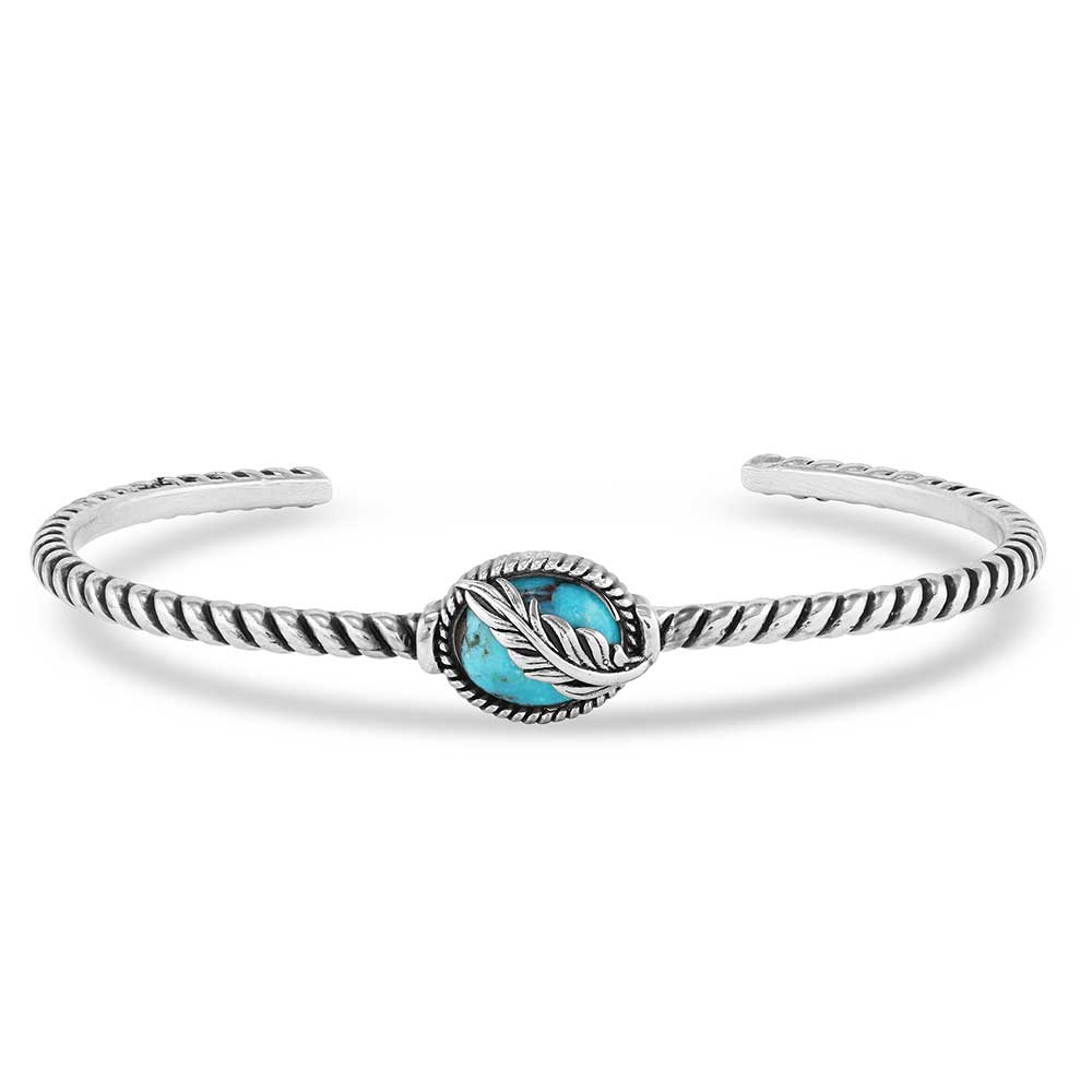 World's Feather Turquoise Cuff Bracelet