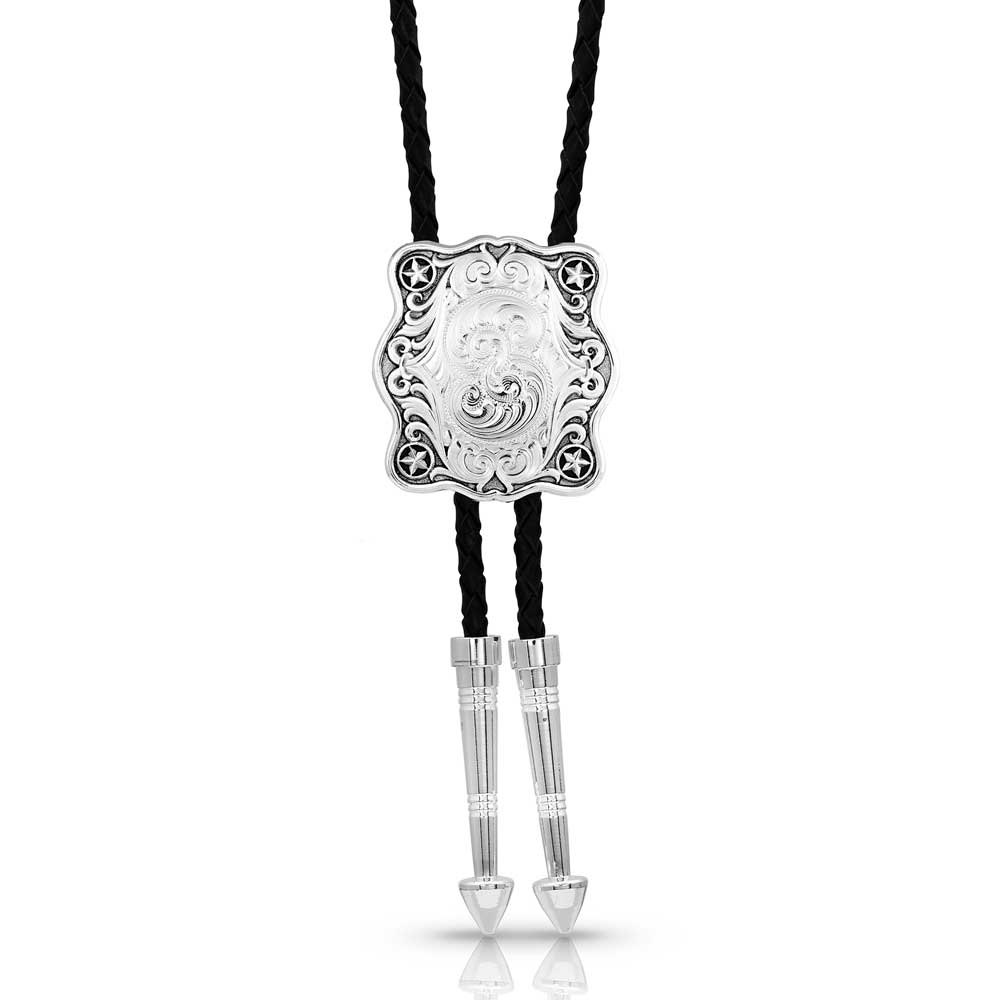 Scalloped Square Bolo Tie