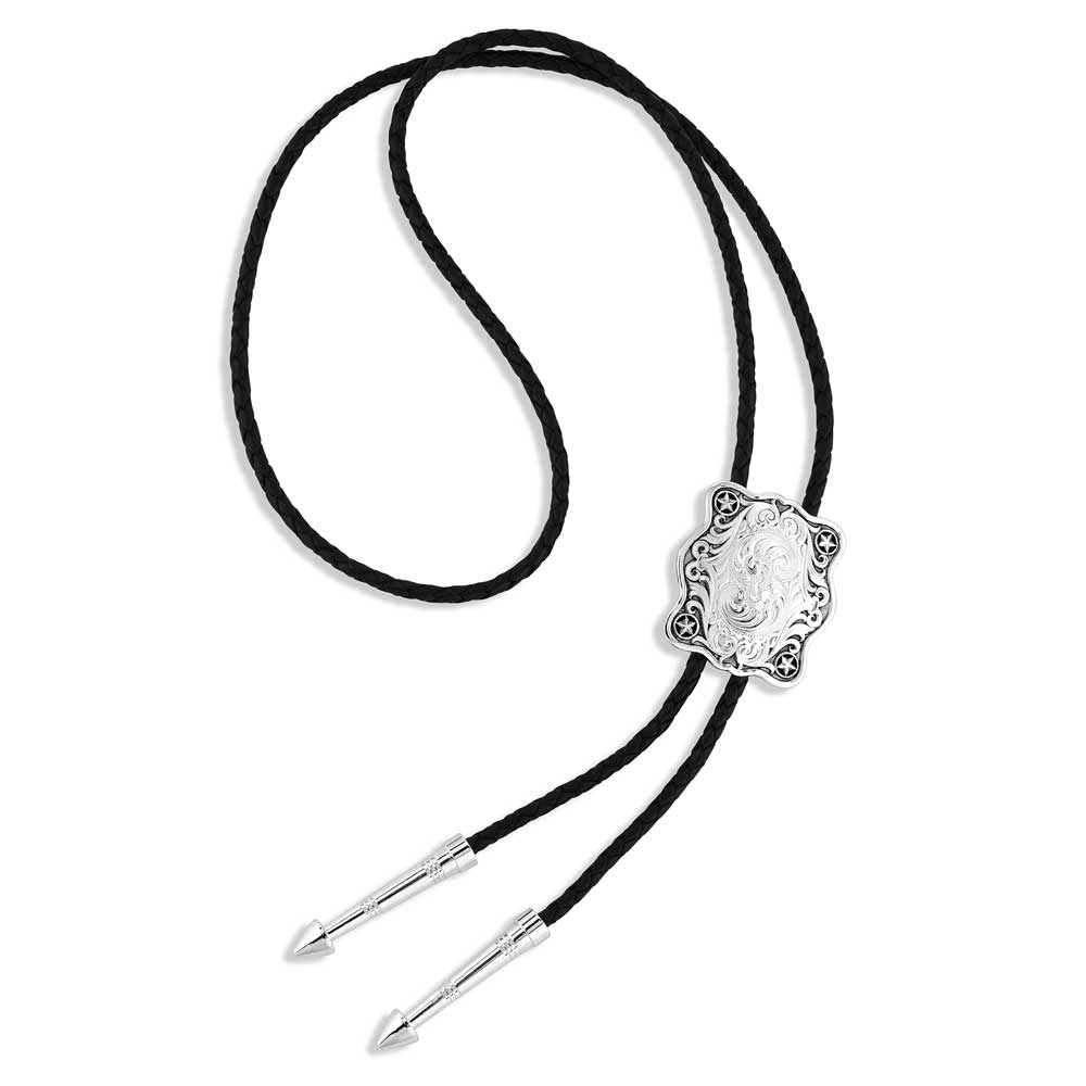 Scalloped Square Bolo Tie