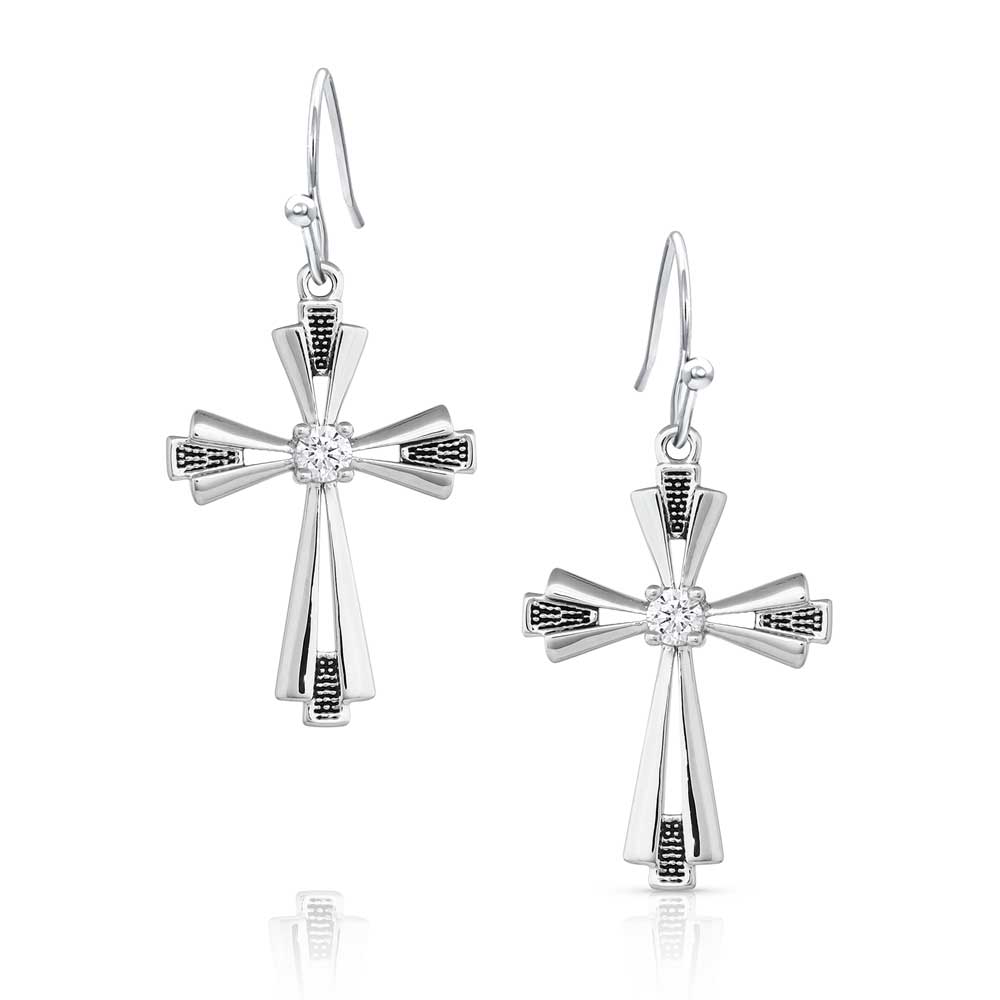 Extended Faith Cross Earrings