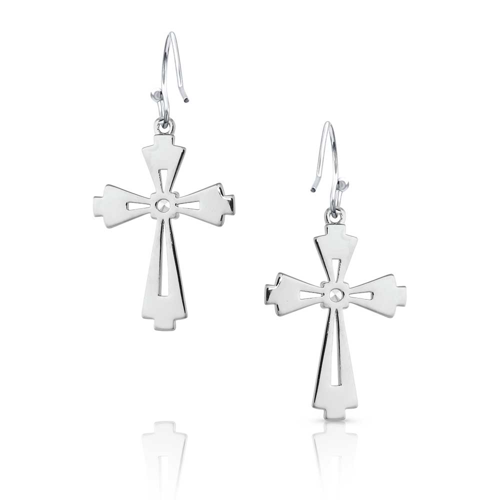 Extended Faith Cross Earrings