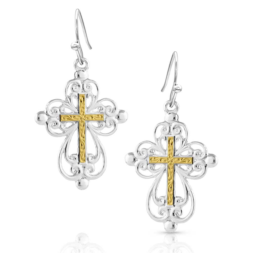 Enlightened Faith Cross Earrings